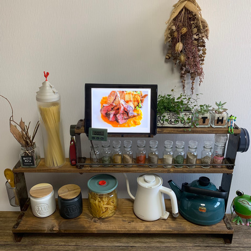 送料無料＊受注製作【キッチン用 収納棚 ダークウォルナットカラー】3