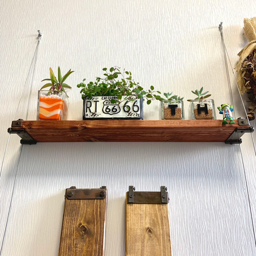 ☆再販×8☆サイズオーダー可能♪選べるカラー&棚数♪ワイヤー吊り下げ