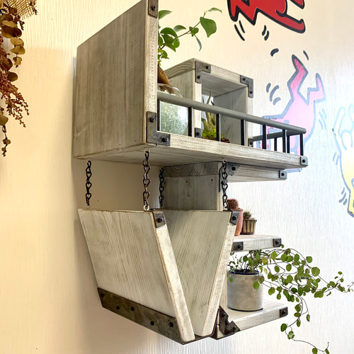 送料無料＊【LOVE型 ウォールシェルフ ホワイトカラー】デザイン  