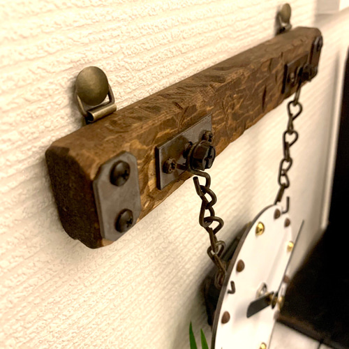 ♪古材風ヴィンテージ掛け時計♪文字盤選べる4カラー♪掛け場所自由