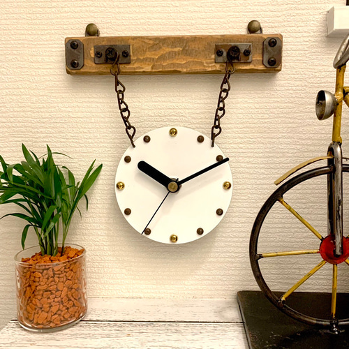 英国アンティーク木製掛け時計/ウォールクロック/手巻き柱時計(85-237