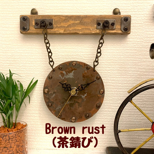 ♪古材風ヴィンテージ掛け時計♪文字盤選べる4カラー♪掛け場所自由