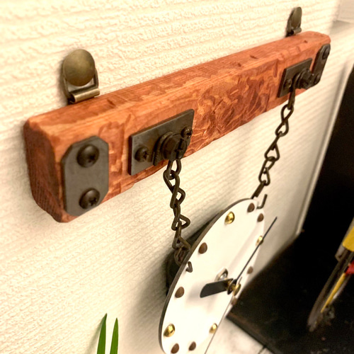 ♪古材風ヴィンテージ掛け時計♪文字盤選べる4カラー♪掛け場所自由