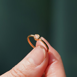 [送料無料]ヘキサゴンローズミルキーピンクダイヤモンドリング(K18、0.209ct) 4枚目の画像