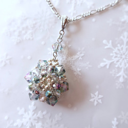 【送料無料】可愛い雪の結晶のネックレス(☆パラダイスシャインカラー☆) 5枚目の画像