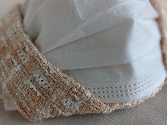 【和綿】×【尾州】重ねるマスクカバー ツイード織　セレブブランド 3枚目の画像