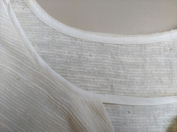 【和綿】紬織り 大胆バックリボンがかわいいブラウス オーガニックコットン フリーサイズ 8枚目の画像