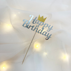 お誕生日 ケーキトッパー♩クラウン バースデーケーキ 1歳 飾り付け【37】 2枚目の画像