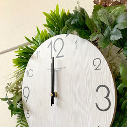 Crafb(クラフビー）｜アートフラワー＋壁掛け時計（アートリーフ（造花）＋白木製壁掛け時計（電池付）） 3枚目の画像