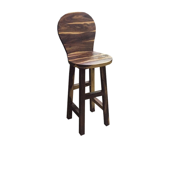 【吉迪市柚木家具】胡桃木靠背式吧台椅 EFACH024B 椅子 高腳凳 椅凳 餐椅 餐廳 第1張的照片