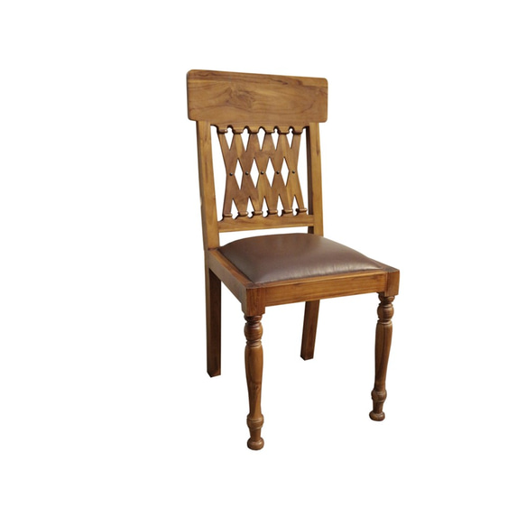 【吉迪市柚木家具】柚木復古皮墊餐椅 休閒椅 椅子 靠背 餐廳  ETCH014SL 第1張的照片