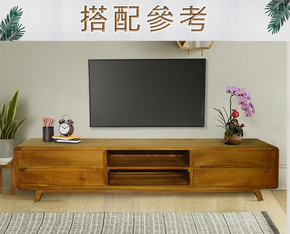 【ジディチーク家具】チーク4段テレビキャビネットRPTV016S7テレビキャビネットリビング収納ラックオーディオビジュアルキャビ 2枚目の画像