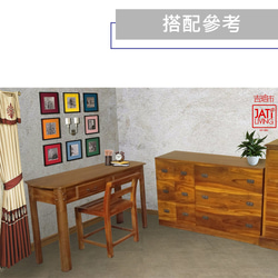 【吉迪市柚木家具】柚木雙抽書桌 玄關桌 桌子 抽屜 復古  HY153B 第2張的照片
