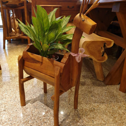 【ジディシティチーク家具】チーク鹿型フラワースタンド大型デコレーションデコレーションLT-043A 2枚目の画像