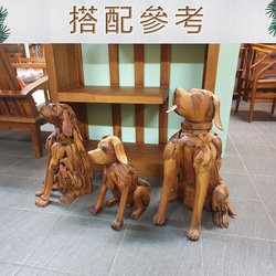【吉迪市柚木家具】小木頭拼接造型狗-大 LT-072A 裝飾 動物 木藝品 玄關 門廊 擺飾 第2張的照片
