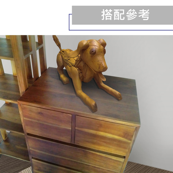 【ジディシティチーク家具】小型ウッドスプライシングドッグLT-072B-1装飾動物木製アート製品ポーチポーチ装飾 2枚目の画像