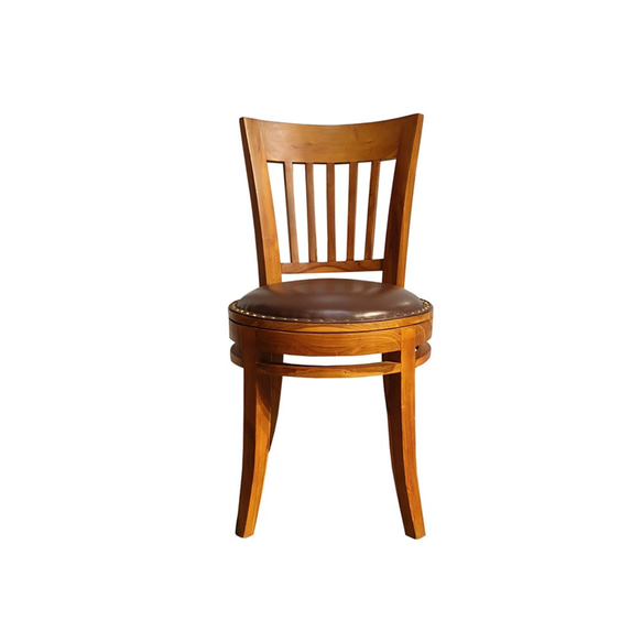 【吉迪市柚木家具】】柚木皮革坐墊圓形休閒椅 餐椅PP558BSL 客廳 椅子 靠背 第1張的照片
