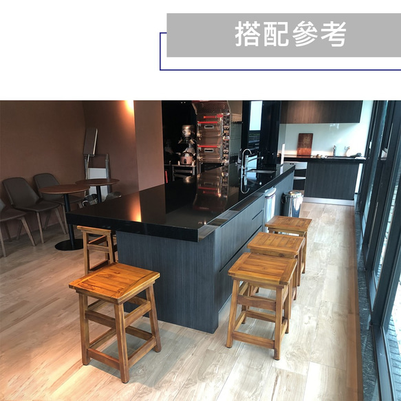 【Jidi City Teak Furniture】チーク シンプル 角型 バーチェア RPCH001B チェア スツール ハイ 2枚目の画像