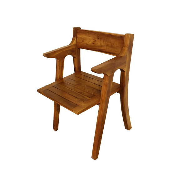 【吉迪市柚木家具】柚木造型扶手餐椅 休閒椅 靠背椅 椅子 RPCH016B 第1張的照片