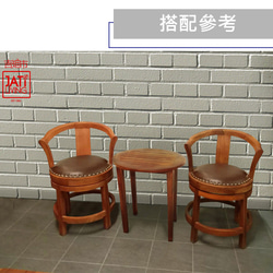 【Jidi City Teak Furniture】チークレザー回転モデリングチェア RPCH022SL チェア チェア スツー 2枚目の画像