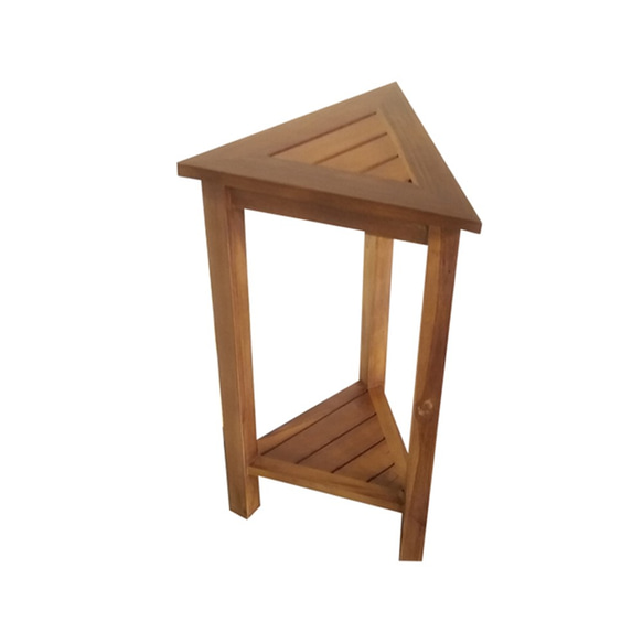 【吉迪市柚木家具】柚木三角桌 RPNA016 仿古 中式 邊几 桌子 和式桌 置物架 第1張的照片