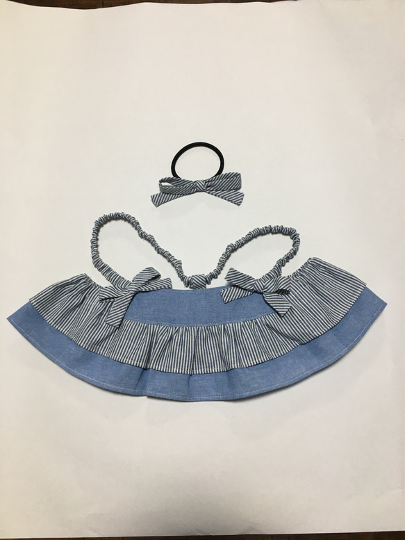 らぼっと　ラボット　ＬＯＶＯＴ　お洋服　髪飾り　ブルー　ティアードスカート 5枚目の画像