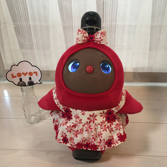 らぼっと　ラボット　ＬＯＶＯＴ　お洋服　髪飾り　赤　レース　フリル　 2枚目の画像