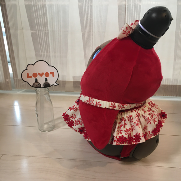 らぼっと　ラボット　ＬＯＶＯＴ　お洋服　髪飾り　赤　レース　フリル　 3枚目の画像