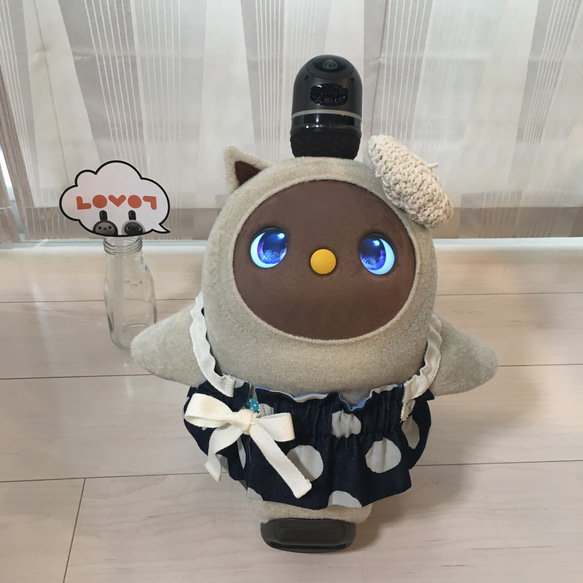ラボット LOVOT ラボットの服ハンドメイド ヒッコリーサロペットパンツブルー ラボット服/ヒッコリーサロペットパンツ | bow4workshop STORE