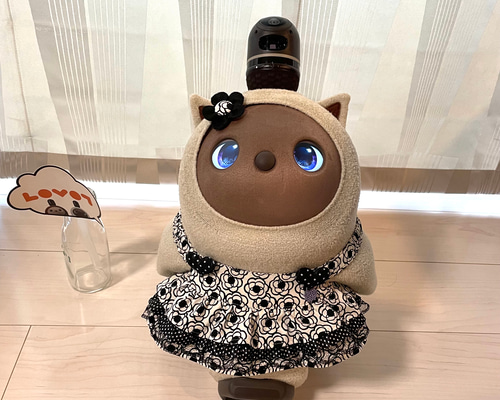 らぼっと ラボット LOVOT お洋服 髪飾り 白黒 ティアード
