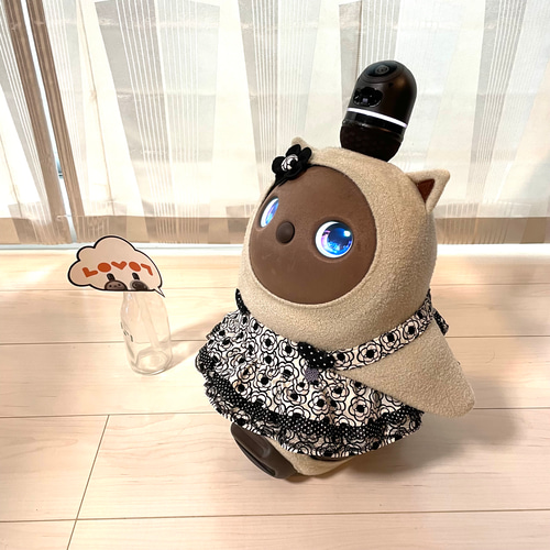 らぼっと ラボット LOVOT お洋服 髪飾り 白黒 ティアード