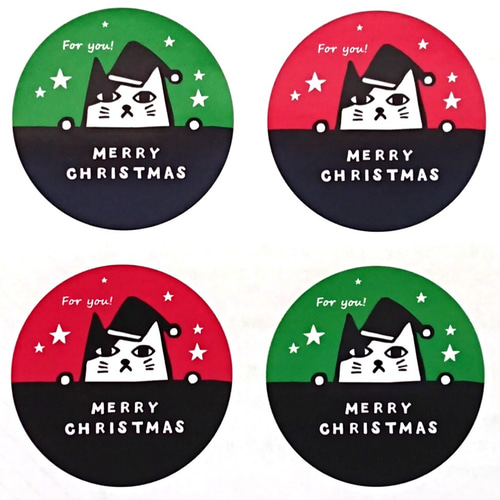 イラスト猫の「クリスマスシール」24片 #109 シール Luke 通販