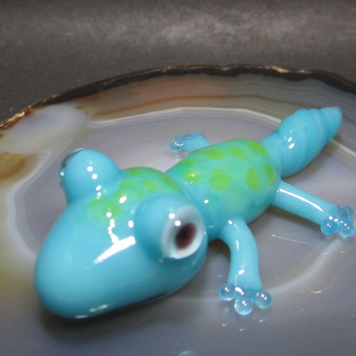 ヤモリの置物ガラス製