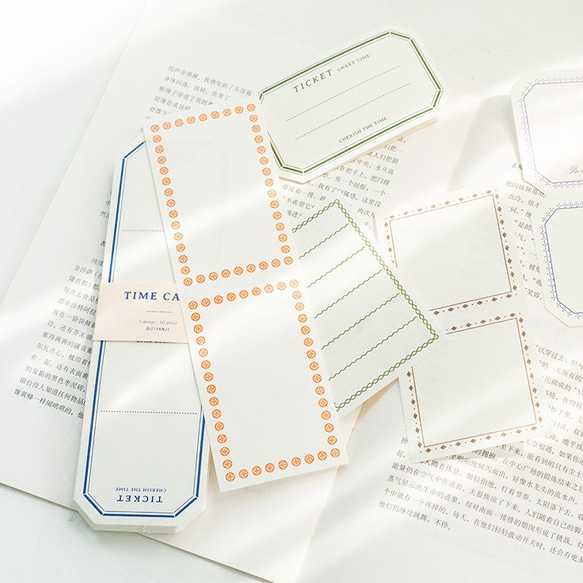 在庫処分　枠　メモ　ラベル　デザインペーパー　メッセージカード　コラージュ　紙素材　ヴィンテージ　枠 1枚目の画像