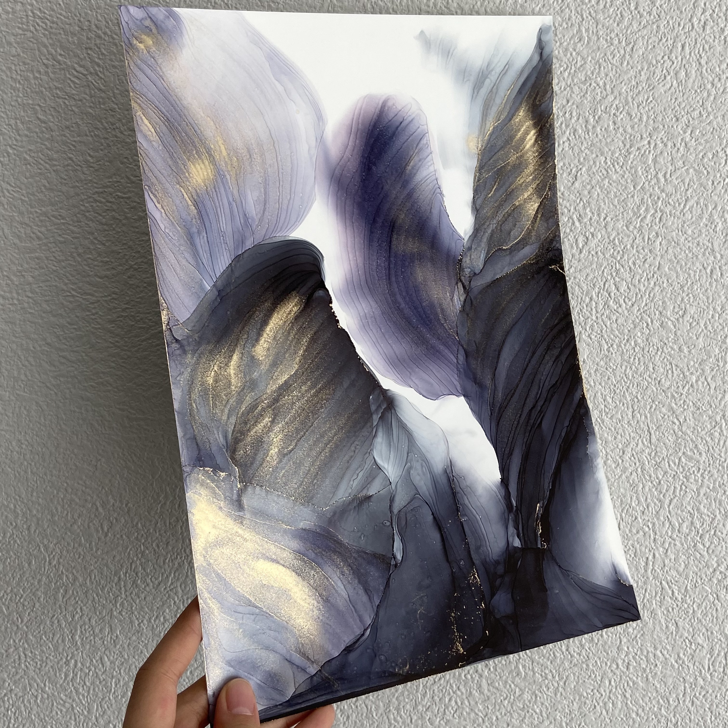 アルコールインクアート No.A-089 パープル ブラック ゴールド