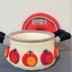 編み物・毛糸雑貨　昭和レトロホーロー鍋　（置物、小物入れ） 8枚目の画像