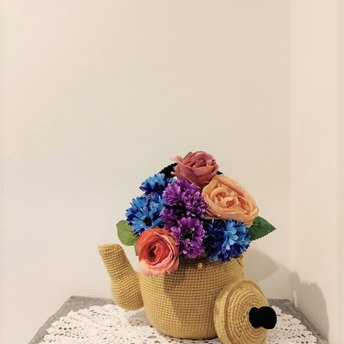 編み物・毛糸雑貨 昭和レトロ やかん (小物入れ、置物） その他置物