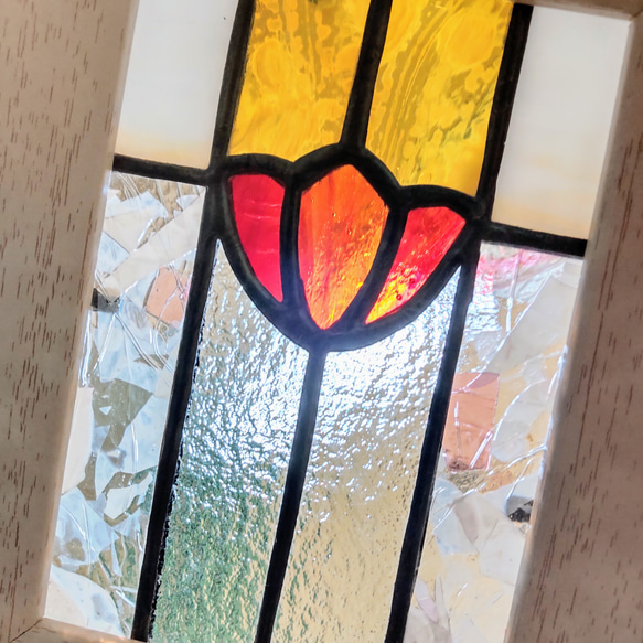 チューリップのステンドグラス壁掛け★ハンドメイド チューリップのステンドグラス壁掛け☆ハンドメイド