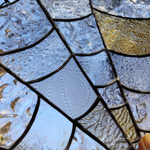 ハロウィンの壁掛けステンドグラスパネル 蜘蛛の巣 タペストリー