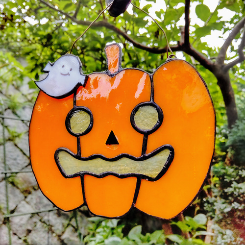 ステンドグラス　ハロウィンのパネル ステンドグラス ハロウィンのパネル