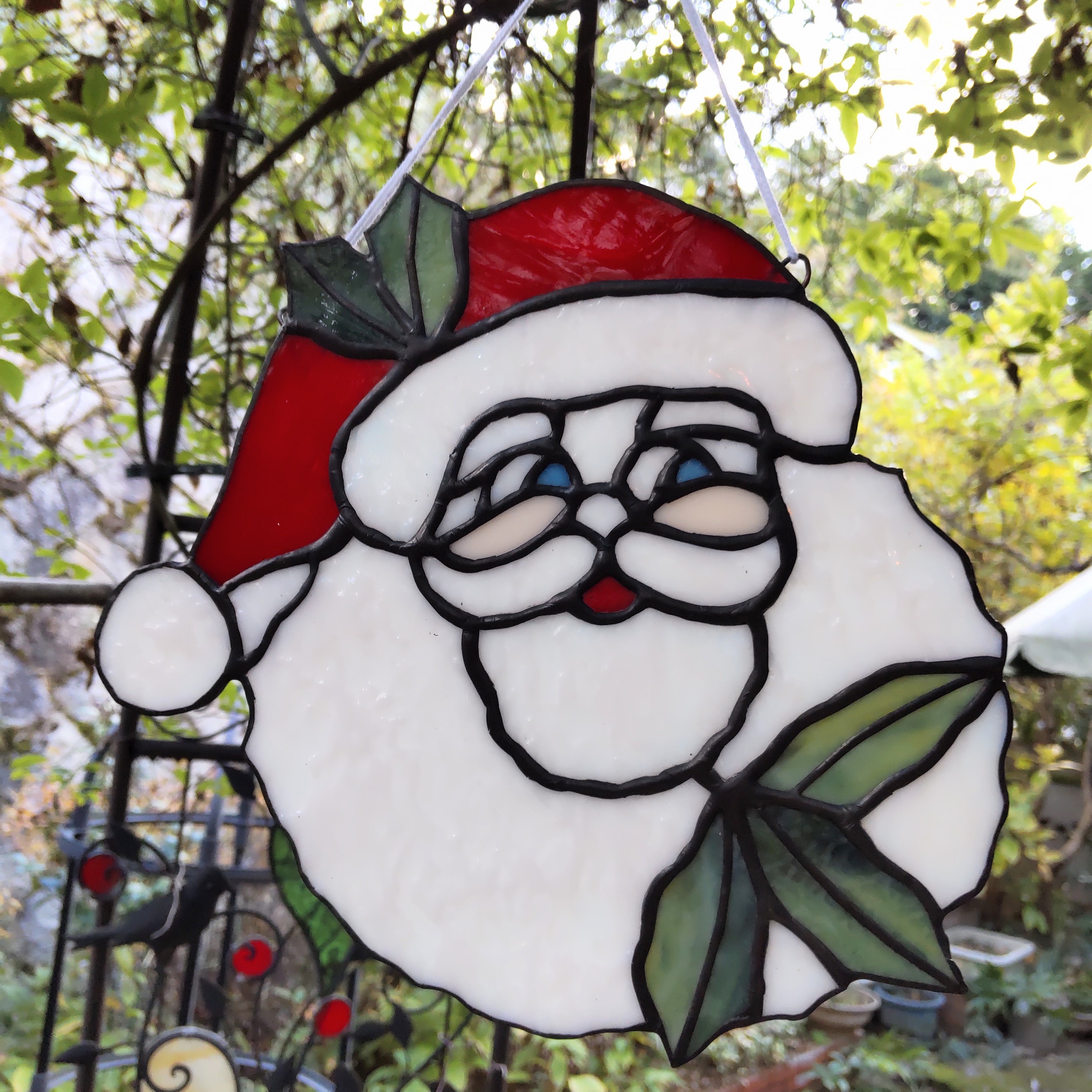 ステンドグラス  サンタクロース、ツリー、スノーマンのパネル 再々販♡ステンドグラス風♡クリスマスツリー♡雪だるま
