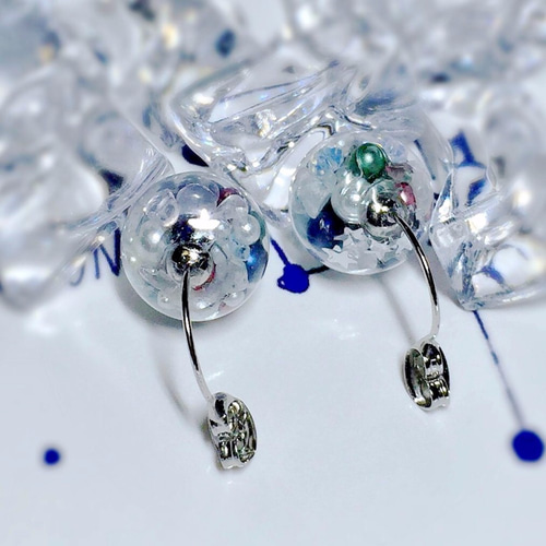 N様オーダー＊ ♡ガラスドームバックキャッチとピアス♡ ピアス 