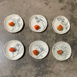 「小皿・いのちのきおくシリーズ」陶磁器、ギフト、ボタニカル 3枚目の画像