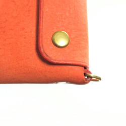 【在庫処分SALE】 厚い革1枚のL字ファスナー財布 【アラスカレザー オレンジ】 【送料無料】 6枚目の画像