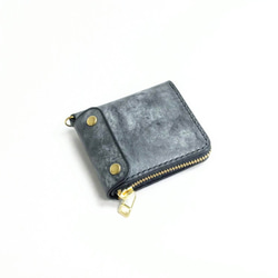 【在庫処分SALE】 厚い革1枚のL字ファスナー財布 【アラスカレザー ブラック】 【送料無料】 2枚目の画像