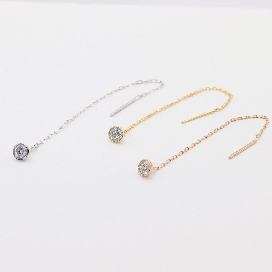 オデュース4℃ ピアス K18 ダイヤモンド アメリカンフック