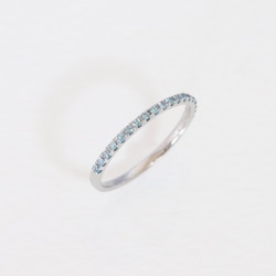 n*o様 美品 K18WG ハーフエタニティ 0.15ctリング 指輪 17石 18金【ハーフエタニティリング 天然ダイヤモンド0.15ct】++ 9