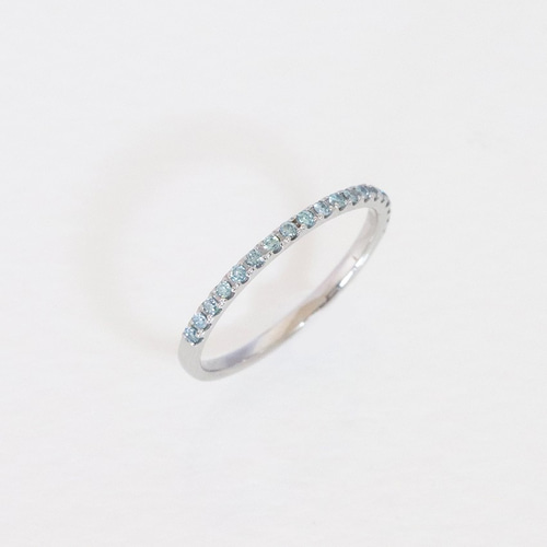 ステンレス製 天然アイスブルーダイヤモンド ハーフエタニティ 0.10ct