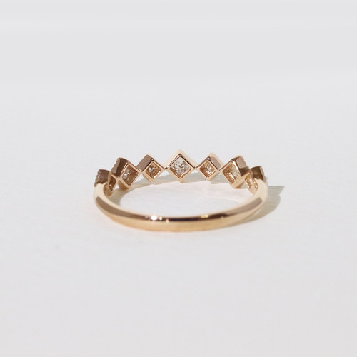 k10pg ミル 天然ダイヤモンドリング ひし形 スクエア 0.20 指輪 指輪