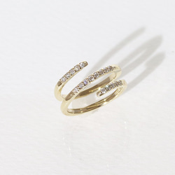 K10 バゲットカット 天然ダイヤモンド リング 0.08ct 指輪